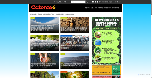 Security scan screenshot of https://www.catorce6.com