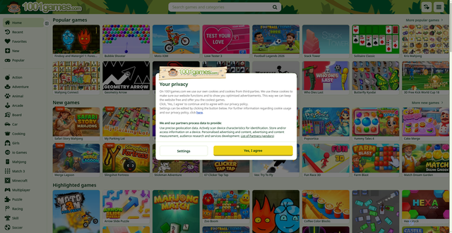 Security scan screenshot of https://1001games.com
