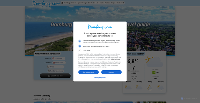 Security scan screenshot of https://domburg.com