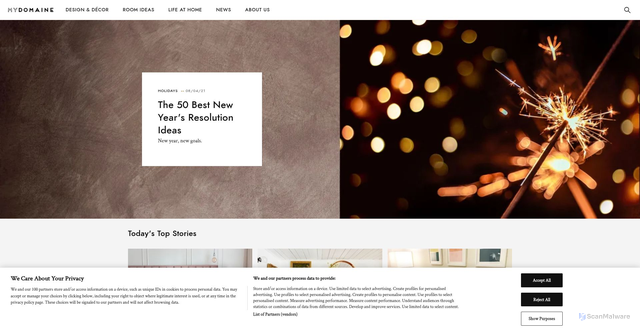 Security scan screenshot of https://www.mydomaine.com