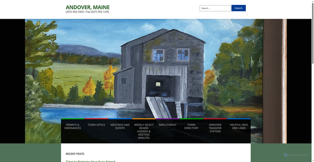 Security scan screenshot of https://www.andovermaine.gov/