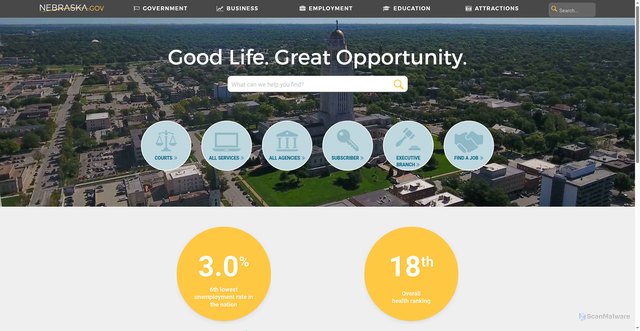 Security scan screenshot of https://www.nebraska.gov/