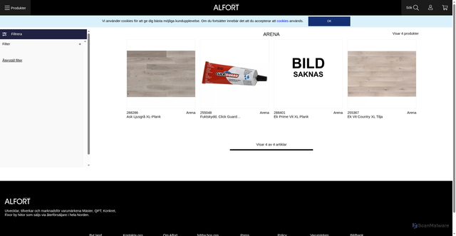 Security scan screenshot of https://arenagolv.se