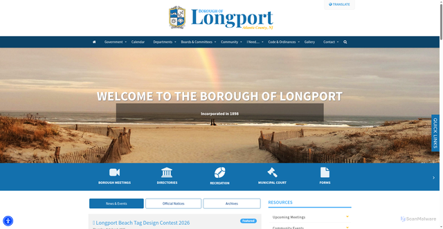 Security scan screenshot of https://www.longportnj.gov/