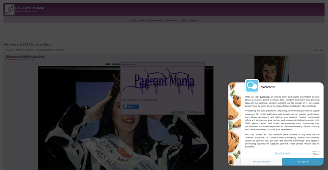 Security scan screenshot of https://pageant-mania.forumotion.com/t21092-miss-austria-2024-is-lucia-sisic