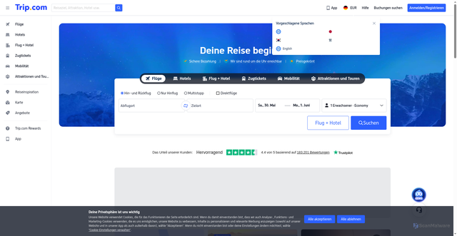 Security scan screenshot of https://businesstraveller.com