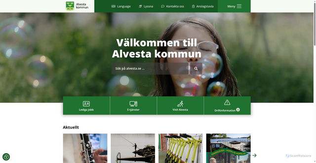 Security scan screenshot of http://www.alvesta.se