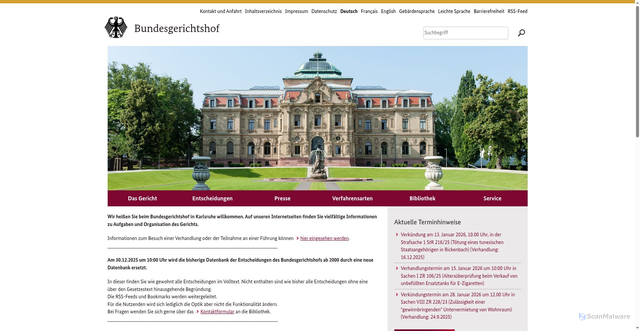 Security scan screenshot of https://www.bundesgerichtshof.de/DE/Home/home_node.html
