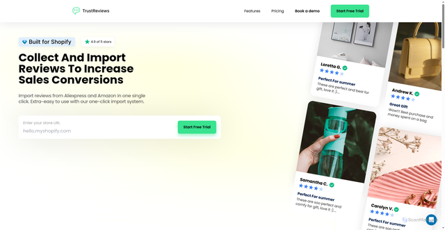 Security scan screenshot of https://reviews.trustapps.co