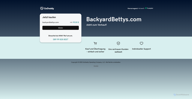 Security scan screenshot of http://backyardbettys.com/