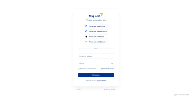 Security scan screenshot of https://login.cncenter.cz