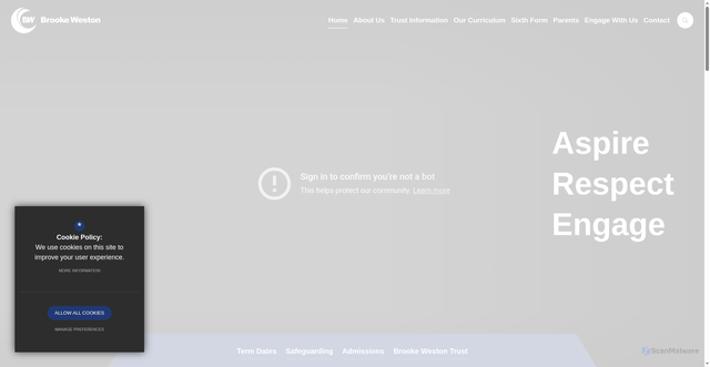 Security scan screenshot of https://www.brookeweston.org/