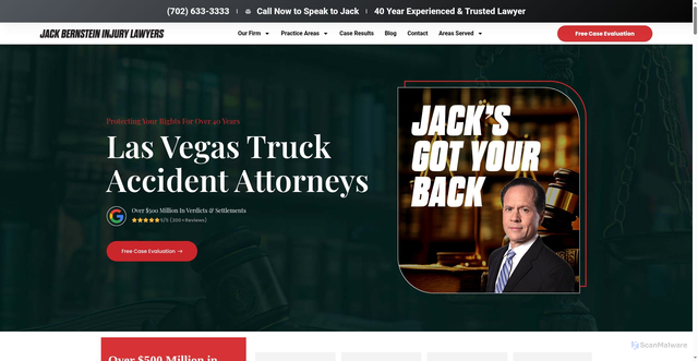 Security scan screenshot of https://www.bernsteinslaw.com/practice-areas/las-vegas-truck-accident-lawyers/