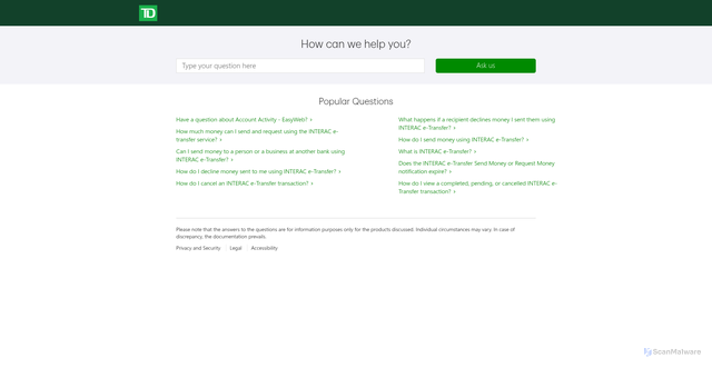 Security scan screenshot of https://td.intelliresponse.com