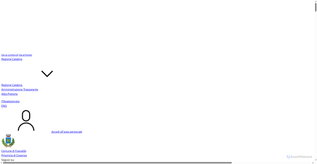 Security scan screenshot of https://www.comune.fuscaldo.cs.it/