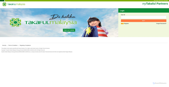 Security scan screenshot of https://banca.mytakafulpartners.com.my
