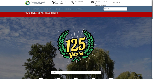 Security scan screenshot of https://secaucusnj.gov/