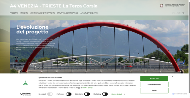 Security scan screenshot of https://www.commissarioterzacorsia.it/