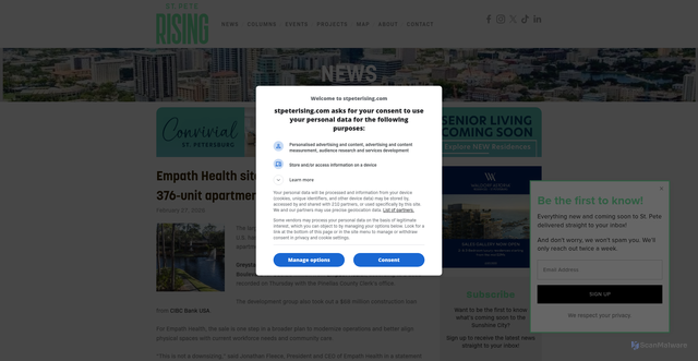 Security scan screenshot of https://stpeterising.com/