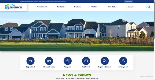 Security scan screenshot of https://www.newbrightonmn.gov/