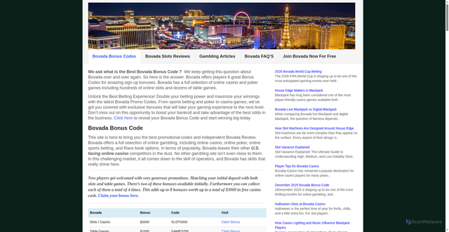 Security scan screenshot of https://www.bovusa.com/