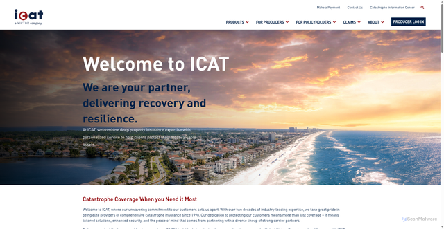 Security scan screenshot of https://info.icat.com
