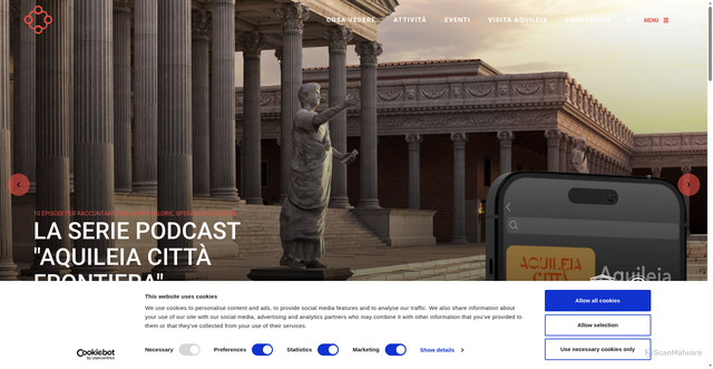 Security scan screenshot of https://www.fondazioneaquileia.it/it