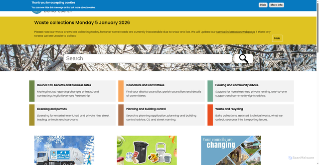 Security scan screenshot of https://eastcambs.gov.uk:443/