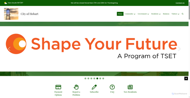 Security scan screenshot of https://hobartok.gov/