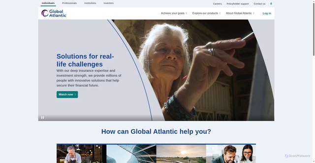 Security scan screenshot of https://www.globalatlantic.com/