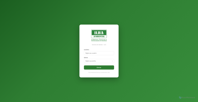 Security scan screenshot of https://ilha-ambiental-sistema.digital/