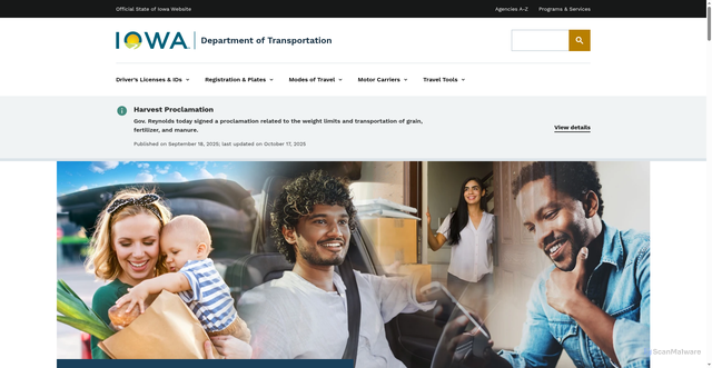 Security scan screenshot of https://iowadot.gov/