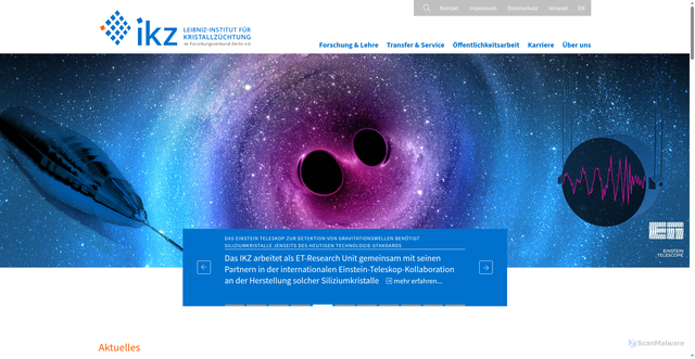 Security scan screenshot of http://www.ikz-berlin.de