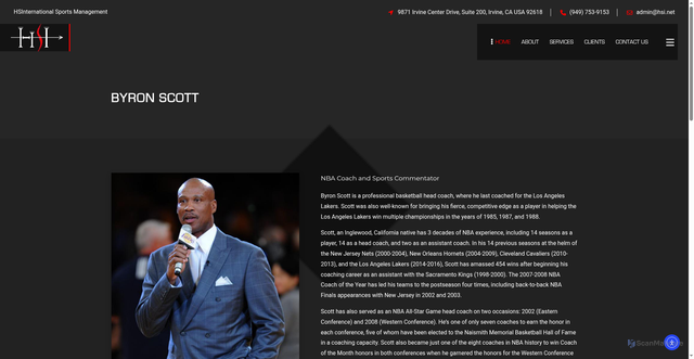 Security scan screenshot of https://hsi.net/coaches/byron-scott/