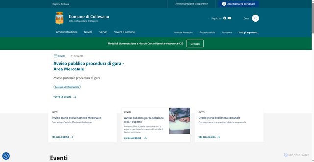 Security scan screenshot of https://www.comune.collesano.pa.it