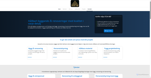 Security scan screenshot of https://st24ab.se