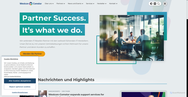 Security scan screenshot of https://www.westconcomstor.com