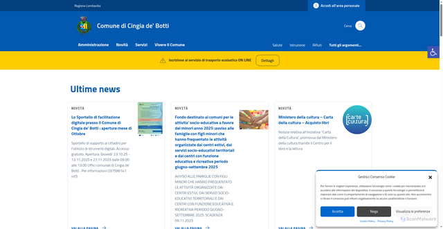 Security scan screenshot of https://comune.cingiadebotti.cr.it/