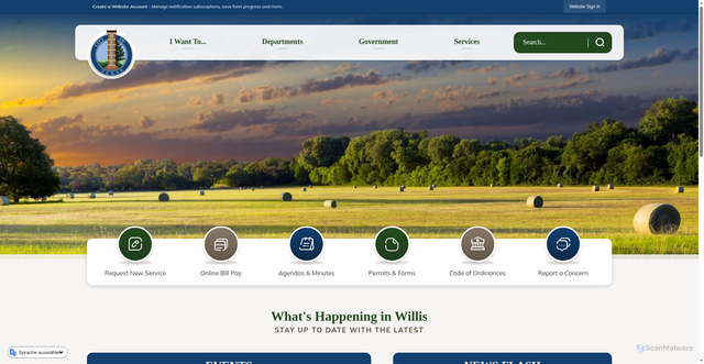Security scan screenshot of http://www.ci.willis.tx.us/