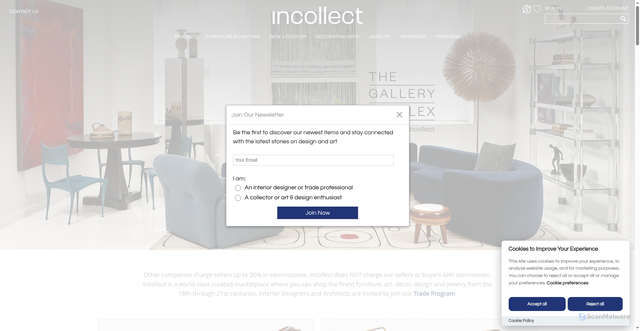 Security scan screenshot of https://incollect.com