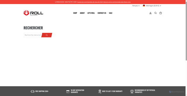 Security scan screenshot of https://rollrecovery.com/fr/search