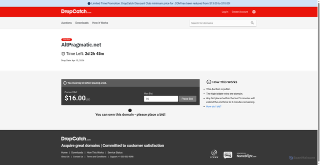 Security scan screenshot of http://altpragmatic.net/