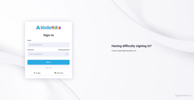 Security scan screenshot of https://app.kindertales.com