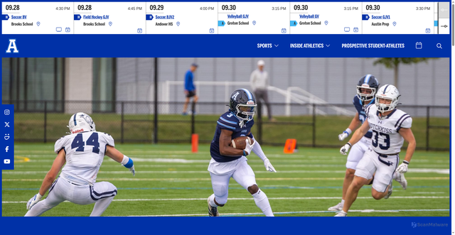 Security scan screenshot of https://athletics.andover.edu/sport/cycling