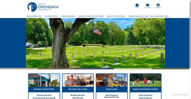 Security scan screenshot of https://www.townofonondaga.gov/