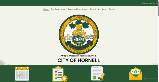 Security scan screenshot of https://www.cityofhornell.gov/