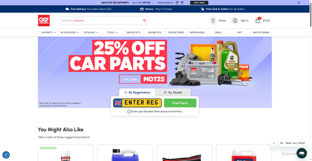 Security scan screenshot of https://gsfcarparts.com