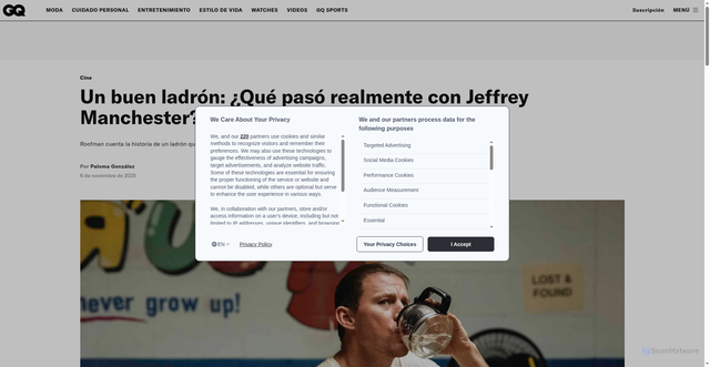 Security scan screenshot of https://www.gq.com.mx/articulo/un-buen-ladron-que-paso-con-jeffrey-manchester-que-hizo