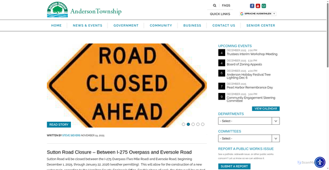 Security scan screenshot of https://andersontownshipoh.gov/