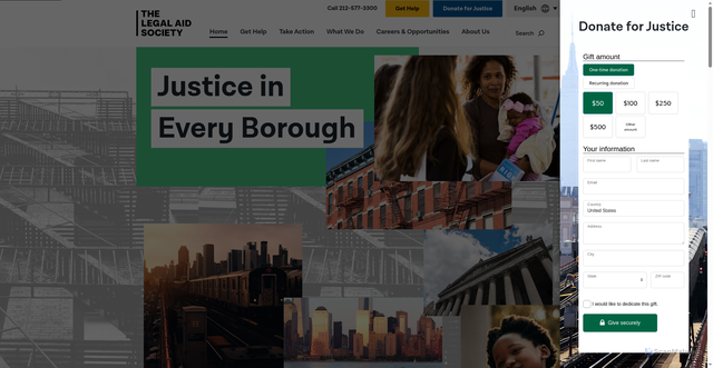 Security scan screenshot of https://legalaidnyc.org/